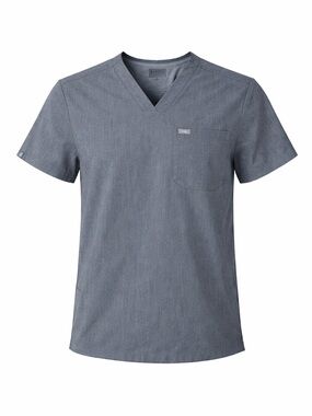 FIGS Scrub Top Men’s XXL Gray Technical Collection V Neck 3 Pocket